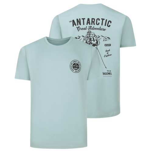 Bigdude Antarctic Front and Back Print T-Shirt Light Blue